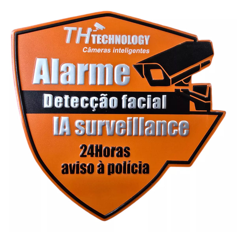 Placa De Aviso Vigilância 24horas Em Alumínio Th_technology