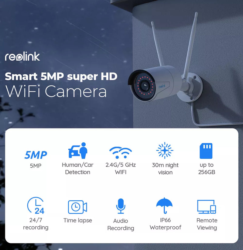 Camera Reolink Wi-fi 5mp Super Hd Nítida E Sensor Sony