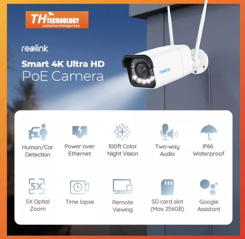 Câmera Ip Reolink Rlc-811wa Bala 4k Wi-fi 5xzoom Óptico 8mp