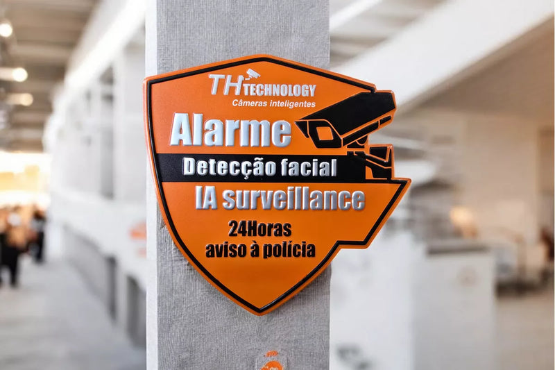 Placa De Aviso Vigilância 24horas Em Alumínio Th_technology