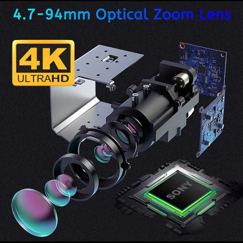 Câmera De Segurança Ip Profissional Asecam 4k 8mp Motorizada Ptz 30x Com Sensor Sony