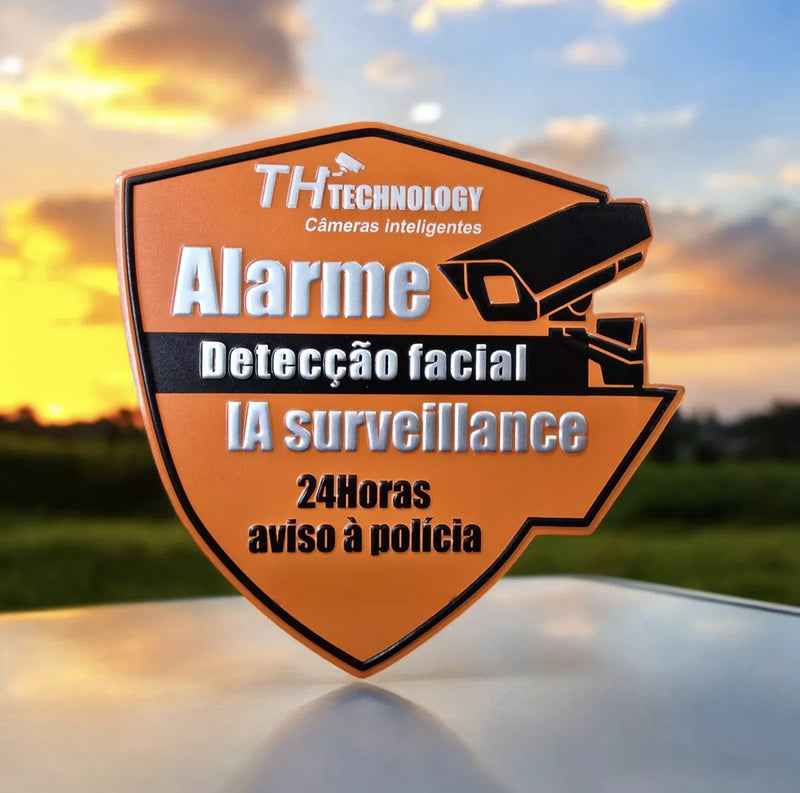 Placa De Aviso Vigilância 24horas Em Alumínio Th_technology