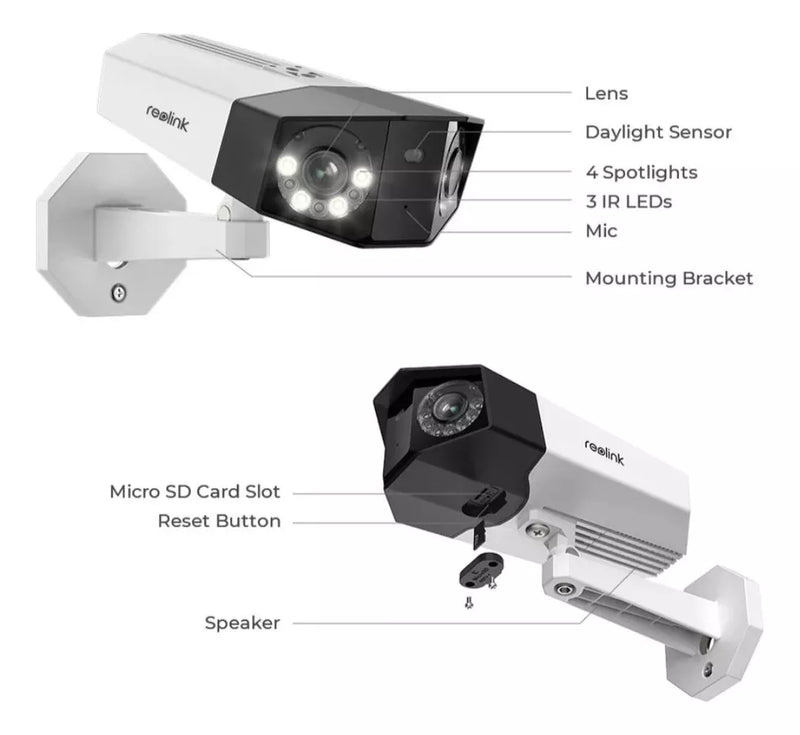 Camera Ip Reolink Duo2 Panorâmica 4k Ampla Visão Onvif