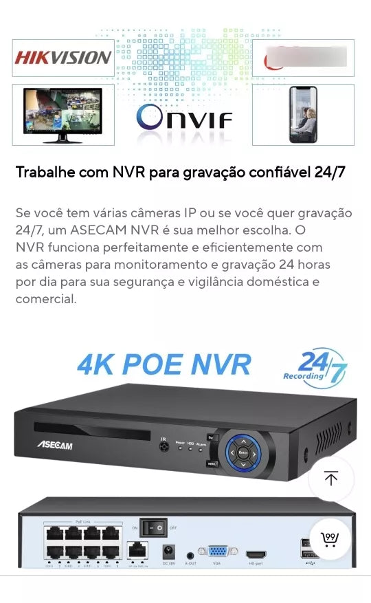 Câmera Ip Asecam Domeik10camuflada Auto-tracking 5xzoom Ip67