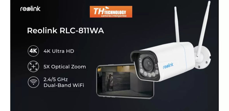 Câmera Ip Reolink Rlc-811wa Bala 4k Wi-fi 5xzoom Óptico 8mp