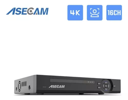 Nvr Asecam Profissional 16canais Detecção De Face 4k Cftv Ip
