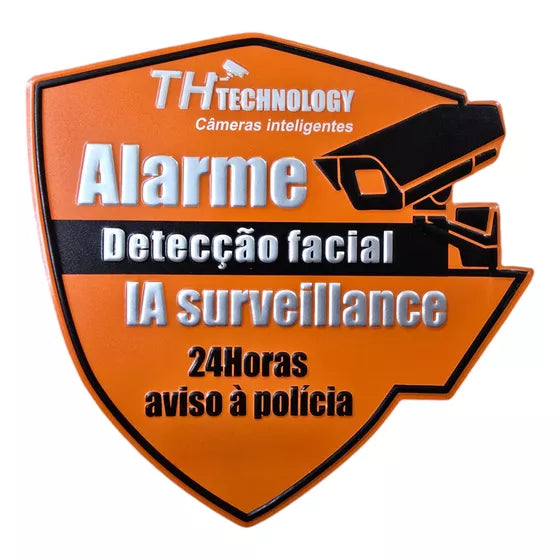 Placa De Aviso Vigilância 24horas Em Alumínio Th_technology